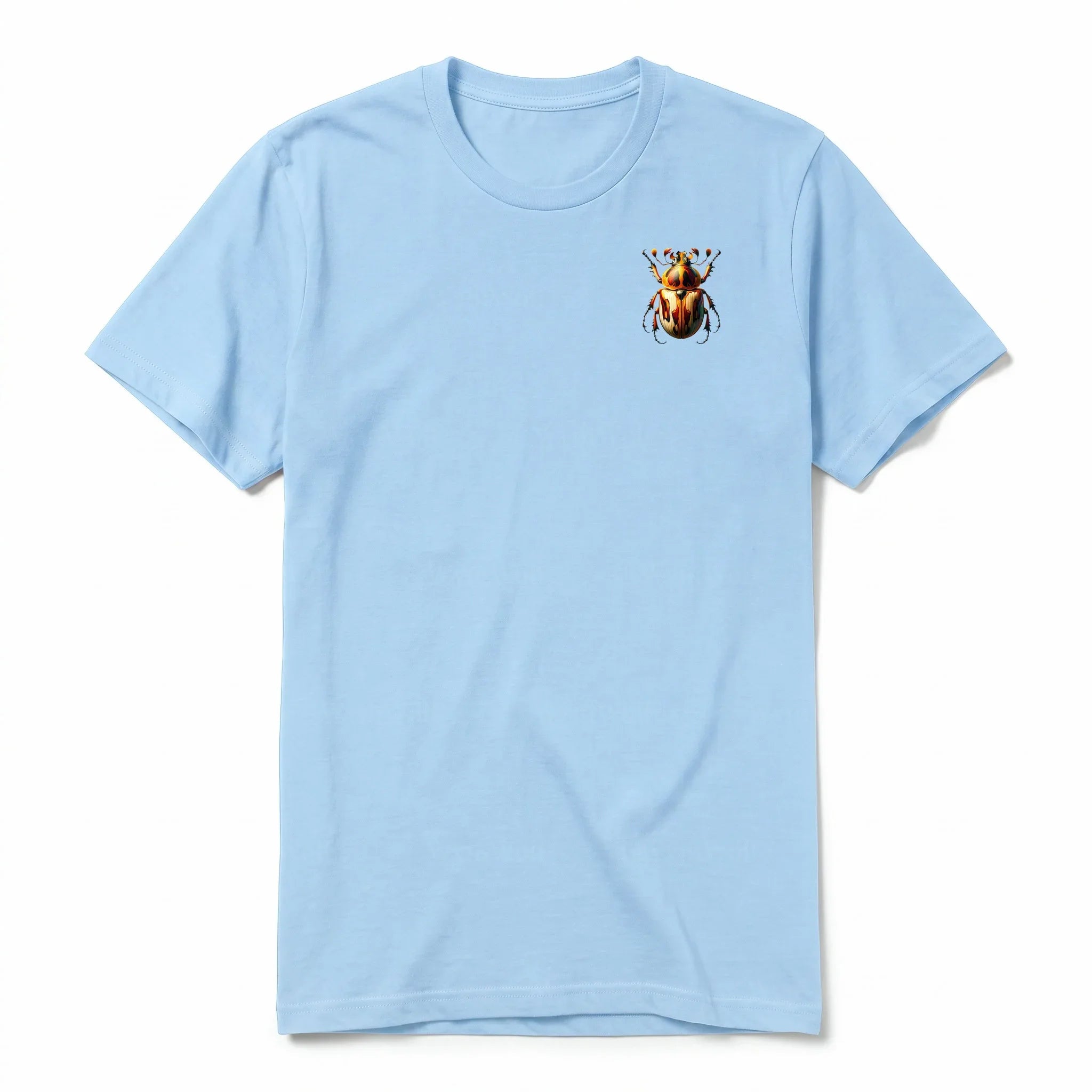 A powder short-sleeve crewneck t-shirt for adult featuring a graphic of a arthropods animal on the left chest.