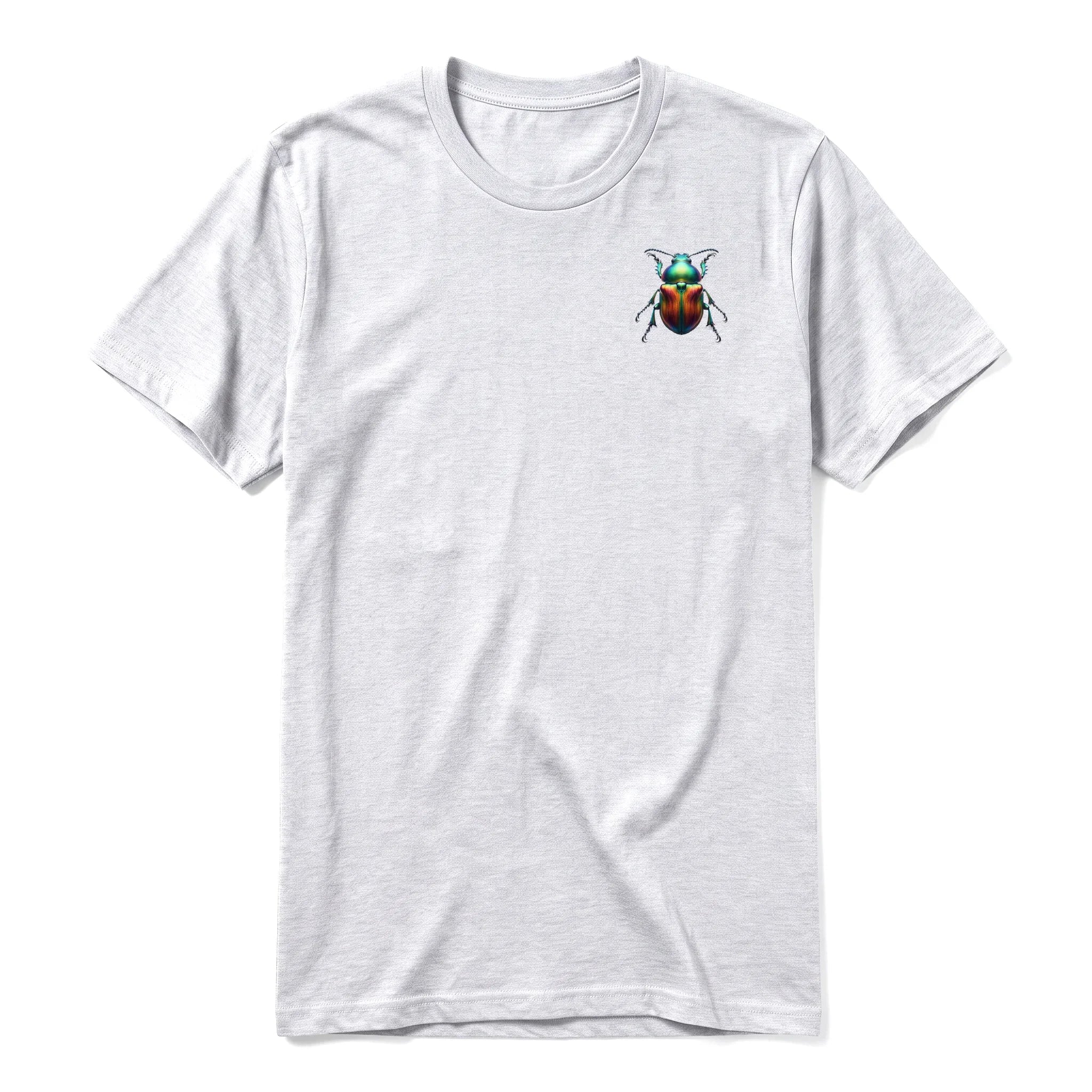 A ash grey short-sleeve crewneck t-shirt for adult featuring a graphic of a arthropods animal on the left chest.