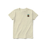 A latte short-sleeve crewneck t-shirt for youth featuring a graphic of a arthropods animal on the left chest.