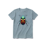 A sage short-sleeve crewneck t-shirt for youth featuring a graphic of a arthropods animal on the front.