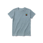 A sage short-sleeve crewneck t-shirt for youth featuring a graphic of a arthropods animal on the left chest.