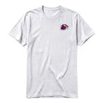A ash grey short-sleeve crewneck t-shirt for adult featuring a graphic of a arthropods animal on the left chest.