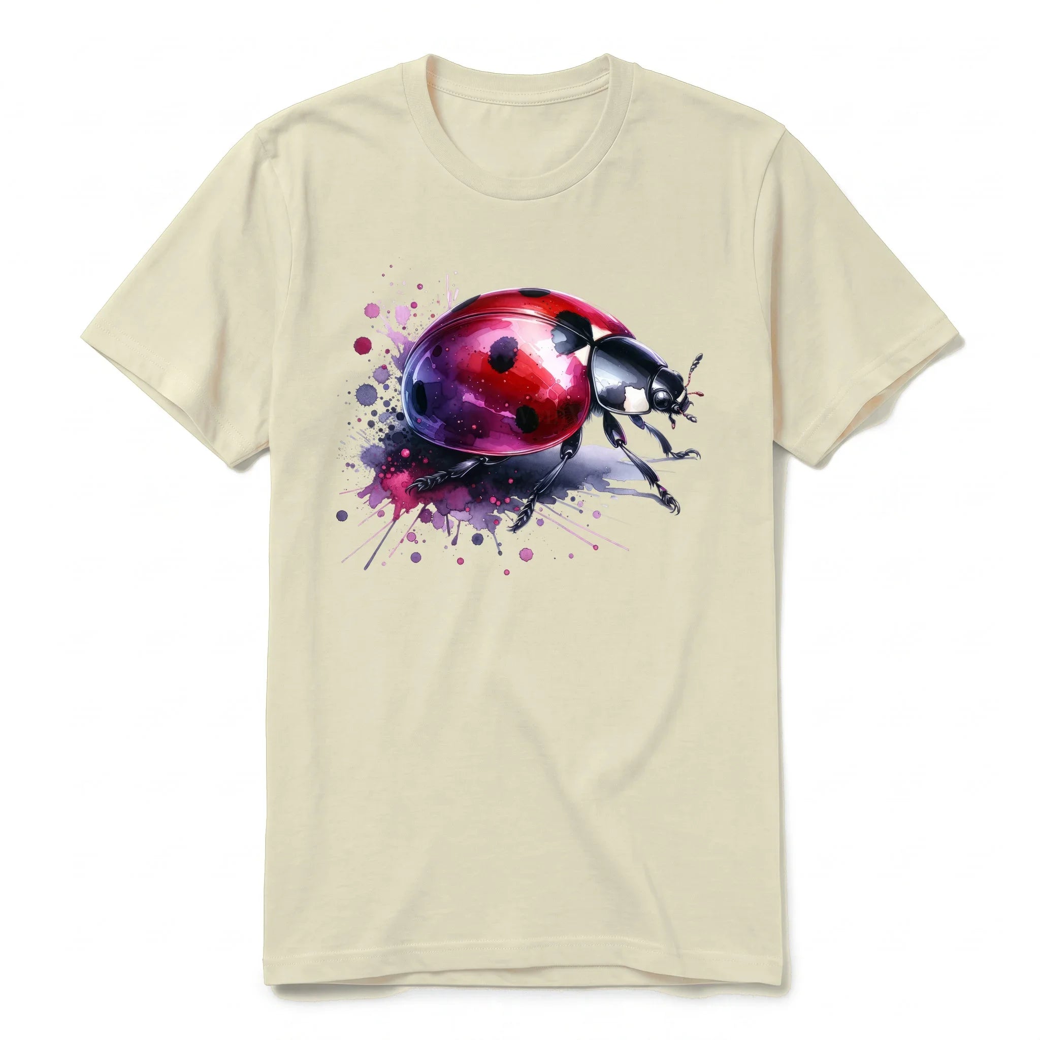 A latte short-sleeve crewneck t-shirt for adult featuring a graphic of a arthropods animal on the front.