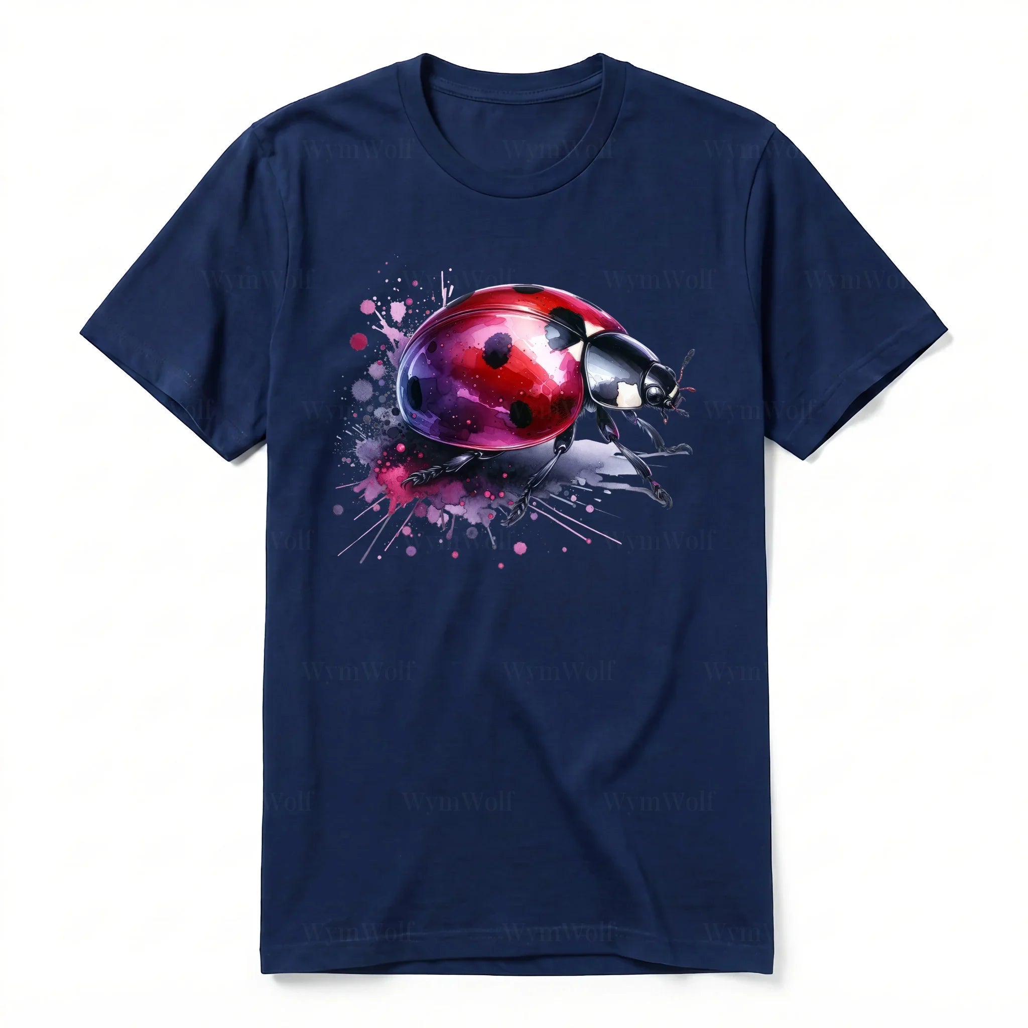 A navy short-sleeve crewneck t-shirt for adult featuring a graphic of a arthropods animal on the front.