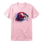 A pink short-sleeve crewneck t-shirt for adult featuring a graphic of a arthropods animal on the front.