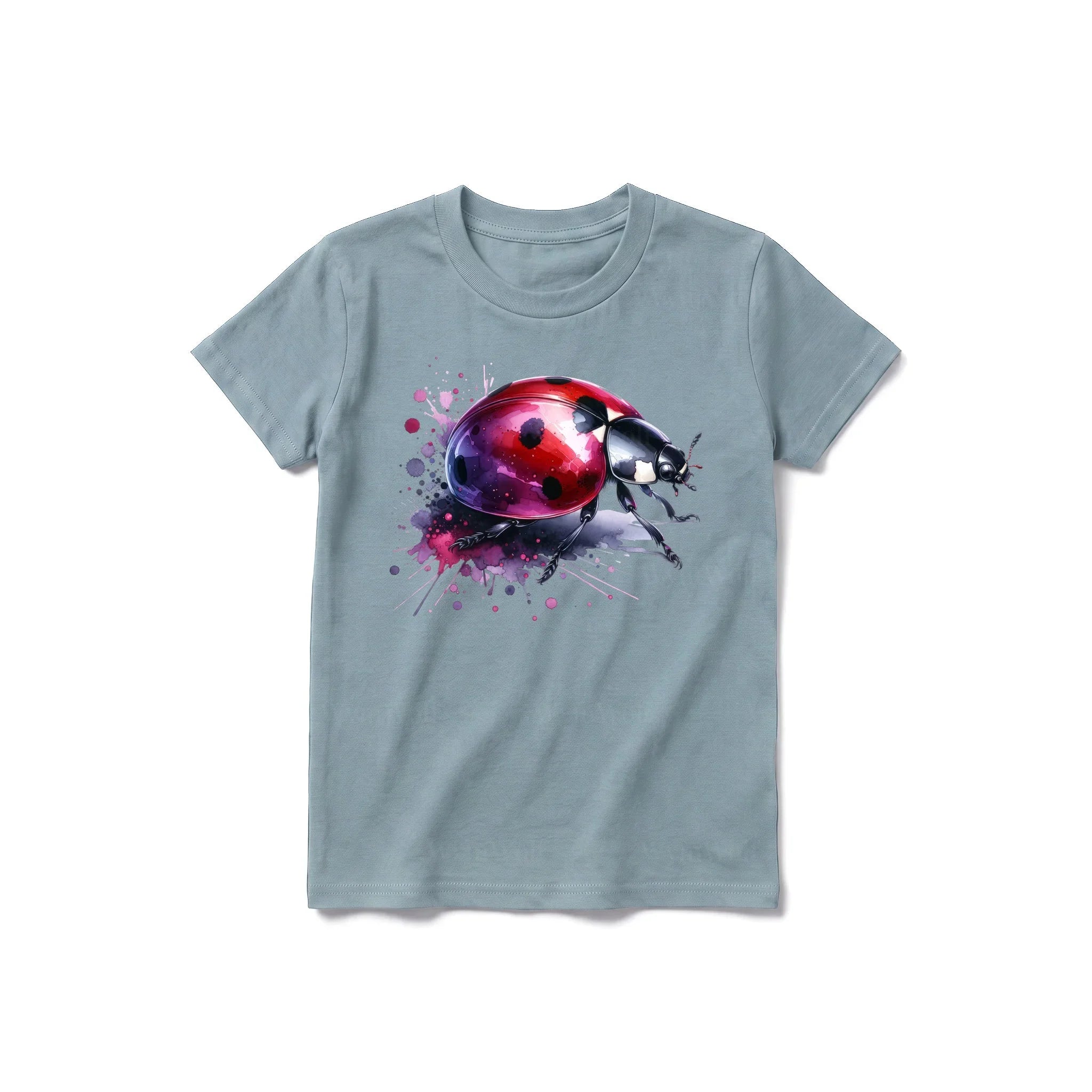 A sage short-sleeve crewneck t-shirt for youth featuring a graphic of a arthropods animal on the front.