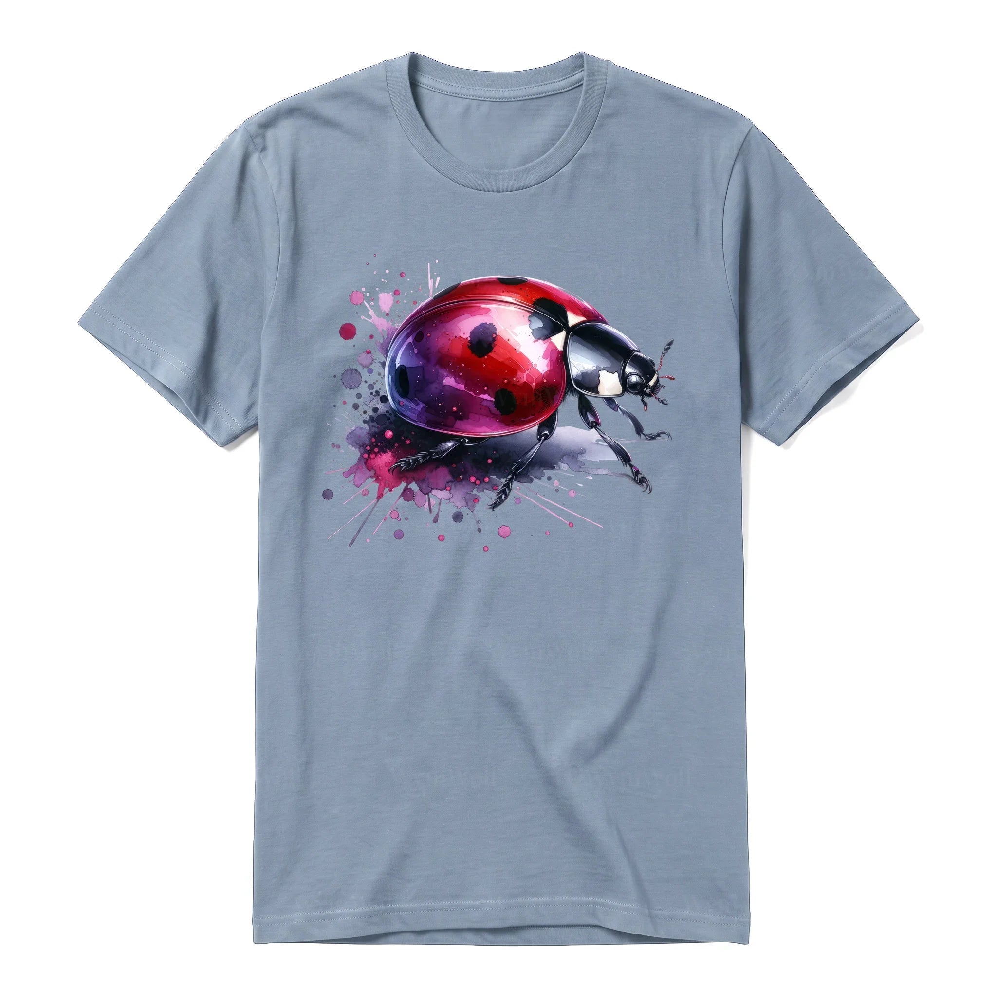 A steel-blue short-sleeve crewneck t-shirt for adult featuring a graphic of a arthropods animal on the front.