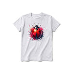 A ash grey short-sleeve crewneck t-shirt for youth featuring a graphic of a arthropods animal on the front.