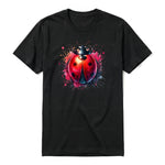 A black short-sleeve crewneck t-shirt for adult featuring a graphic of a arthropods animal on the front.
