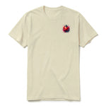 A latte short-sleeve crewneck t-shirt for adult featuring a graphic of a arthropods animal on the left chest.