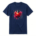 A navy short-sleeve crewneck t-shirt for adult featuring a graphic of a arthropods animal on the front.