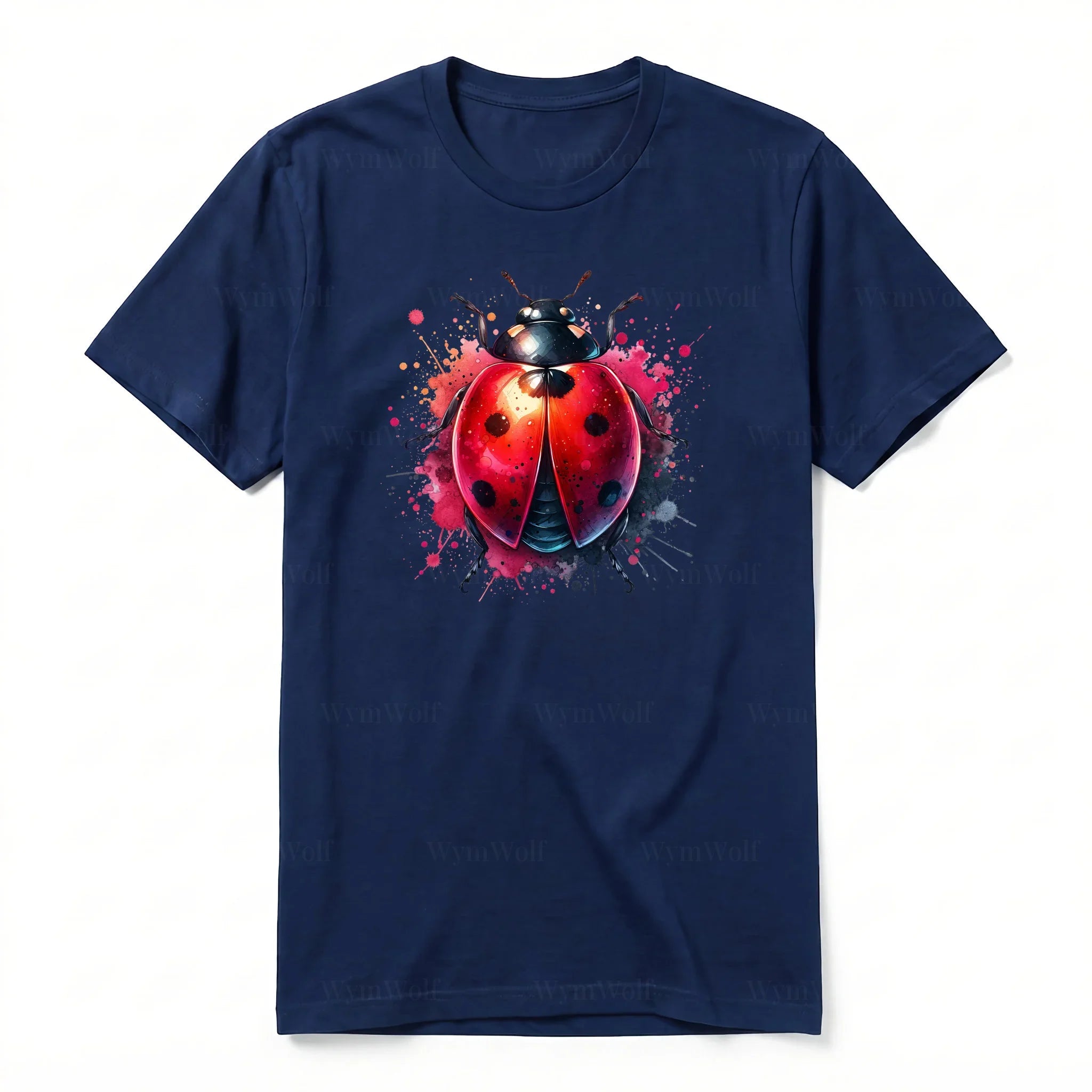 A navy short-sleeve crewneck t-shirt for adult featuring a graphic of a arthropods animal on the front.