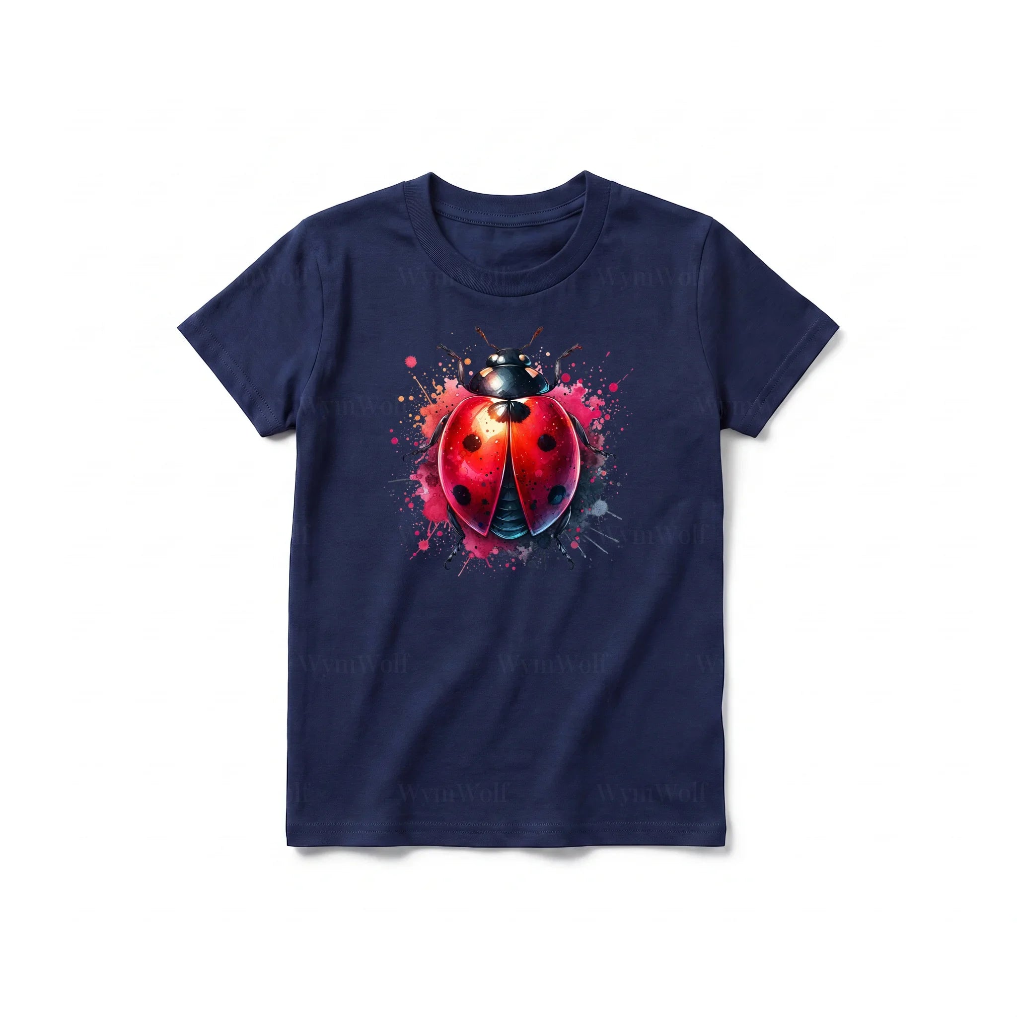 A navy short-sleeve crewneck t-shirt for youth featuring a graphic of a arthropods animal on the front.