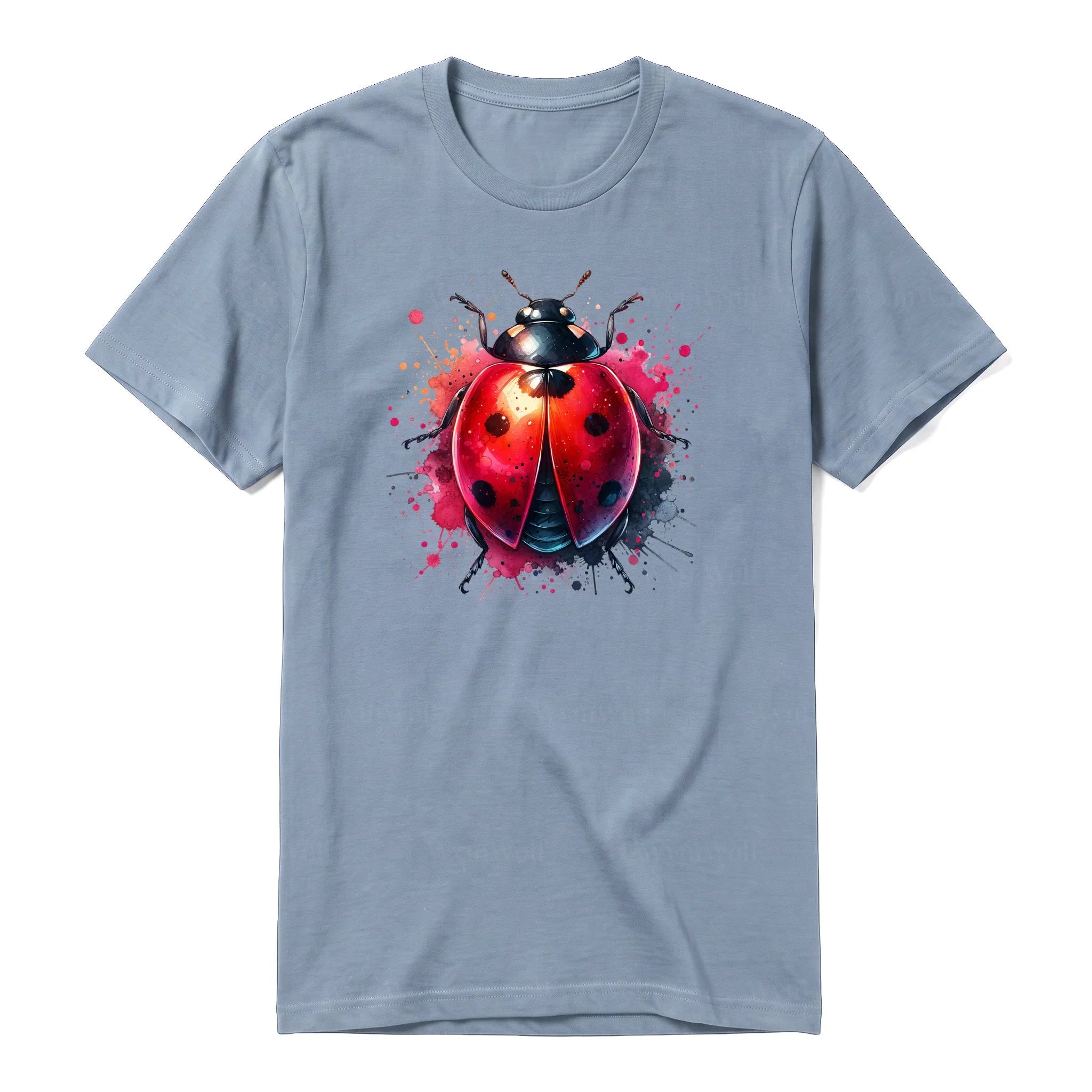 A steel-blue short-sleeve crewneck t-shirt for adult featuring a graphic of a arthropods animal on the front.