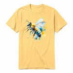 A mustard short-sleeve crewneck t-shirt for adult featuring a graphic of a arthropods animal on the front.