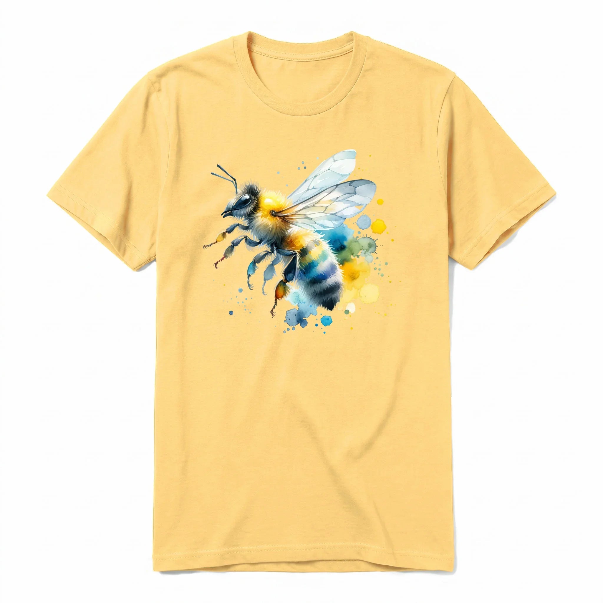 A mustard short-sleeve crewneck t-shirt for adult featuring a graphic of a arthropods animal on the front.