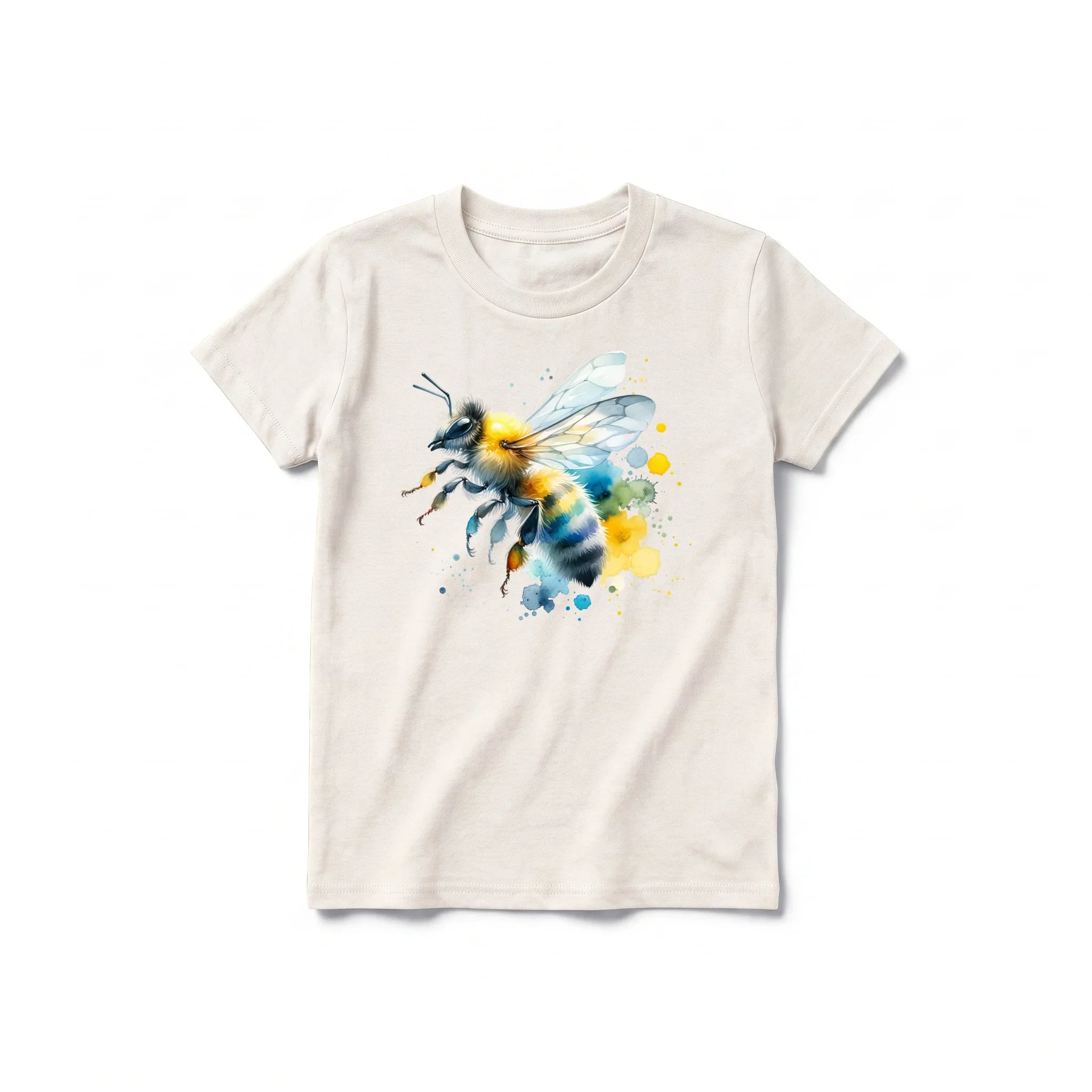 A vintage-white short-sleeve crewneck t-shirt for youth featuring a graphic of a arthropods animal on the front.
