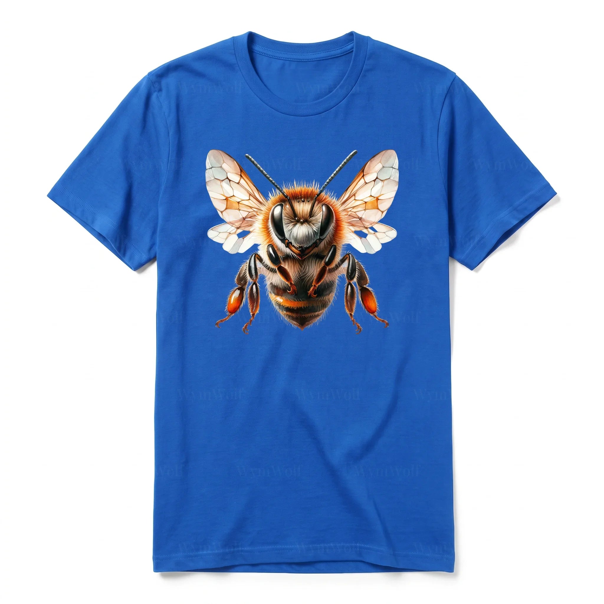 A royal short-sleeve crewneck t-shirt for adult featuring a graphic of a arthropods animal on the front.