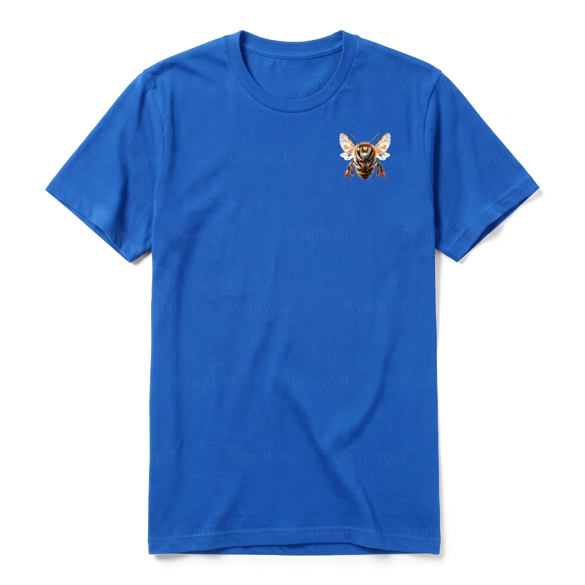 A royal short-sleeve crewneck t-shirt for adult featuring a graphic of a arthropods animal on the left chest.