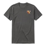 A charcoal short-sleeve crewneck t-shirt for adult featuring a graphic of a arthropods animal on the left chest.
