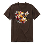 A chocolate short-sleeve crewneck t-shirt for adult featuring a graphic of a arthropods animal on the front.