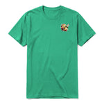 A kelly short-sleeve crewneck t-shirt for adult featuring a graphic of a arthropods animal on the left chest.