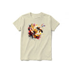 A latte short-sleeve crewneck t-shirt for youth featuring a graphic of a arthropods animal on the front.