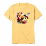 A mustard short-sleeve crewneck t-shirt for adult featuring a graphic of a arthropods animal on the front.