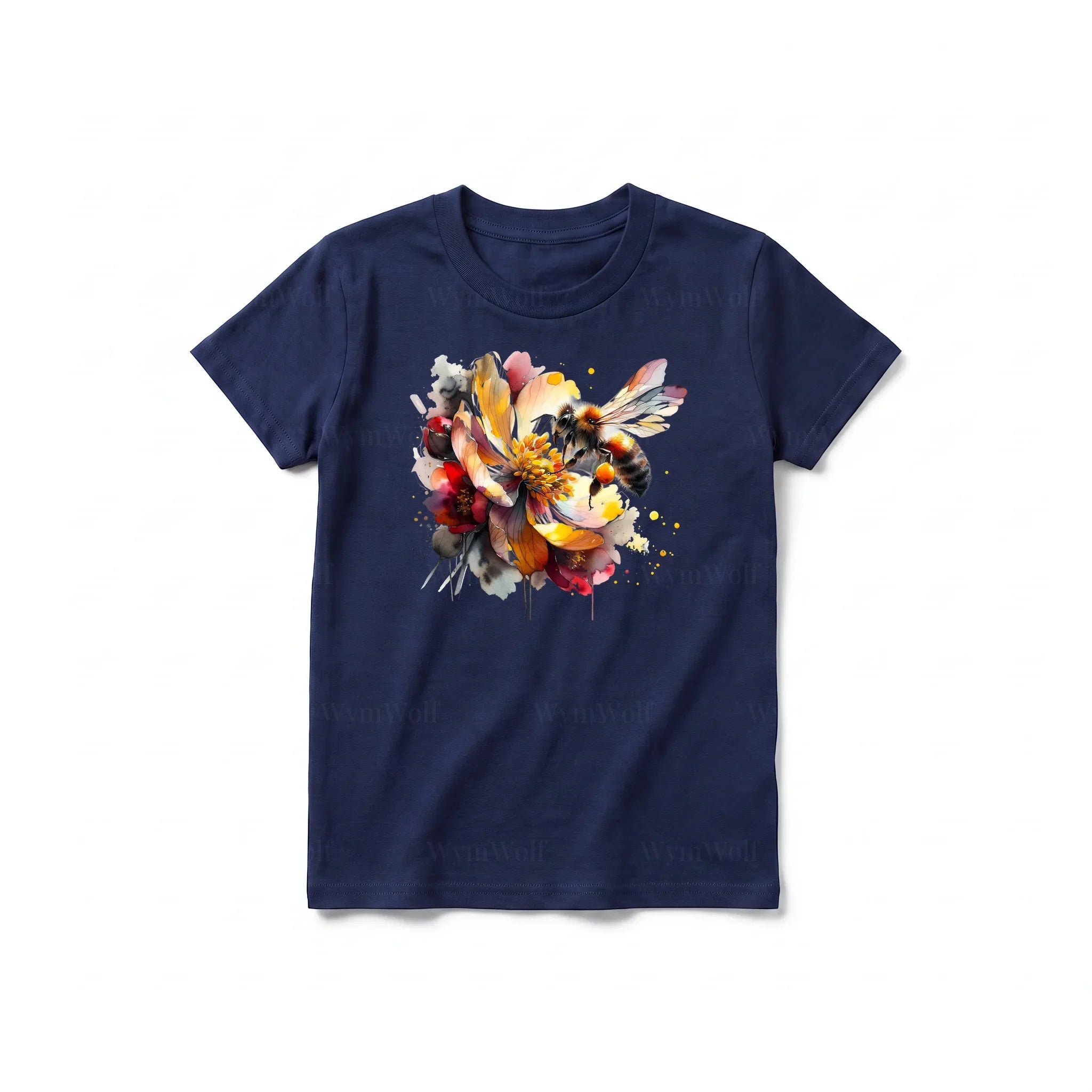 A navy short-sleeve crewneck t-shirt for youth featuring a graphic of a arthropods animal on the front.