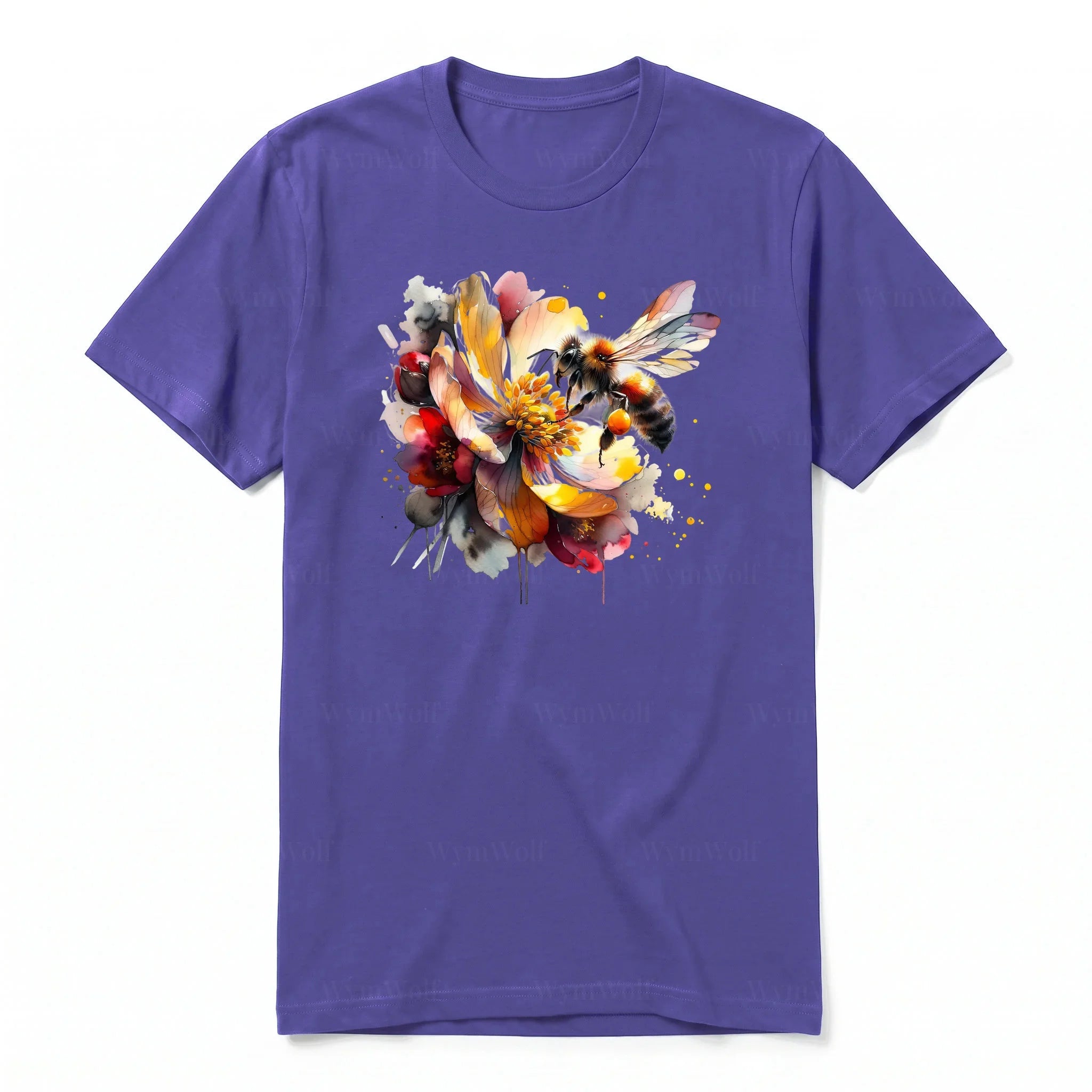 A purple short-sleeve crewneck t-shirt for adult featuring a graphic of a arthropods animal on the front.