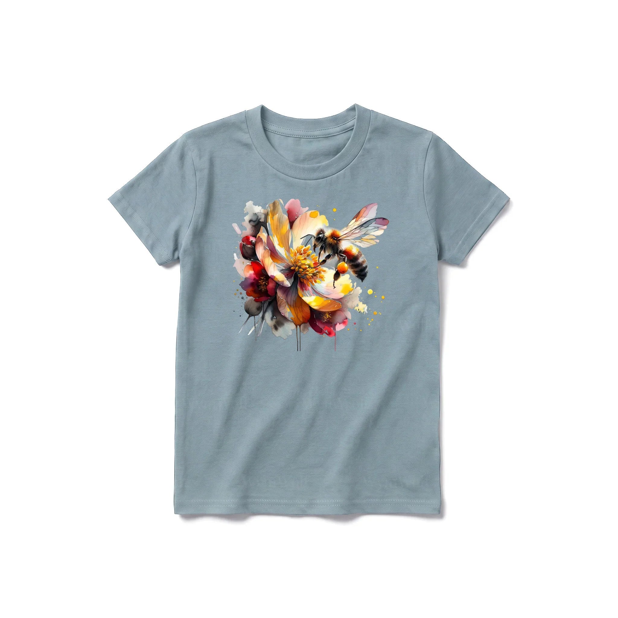 A sage short-sleeve crewneck t-shirt for youth featuring a graphic of a arthropods animal on the front.
