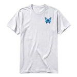 A ash grey short-sleeve crewneck t-shirt for adult featuring a graphic of a arthropods animal on the left chest.