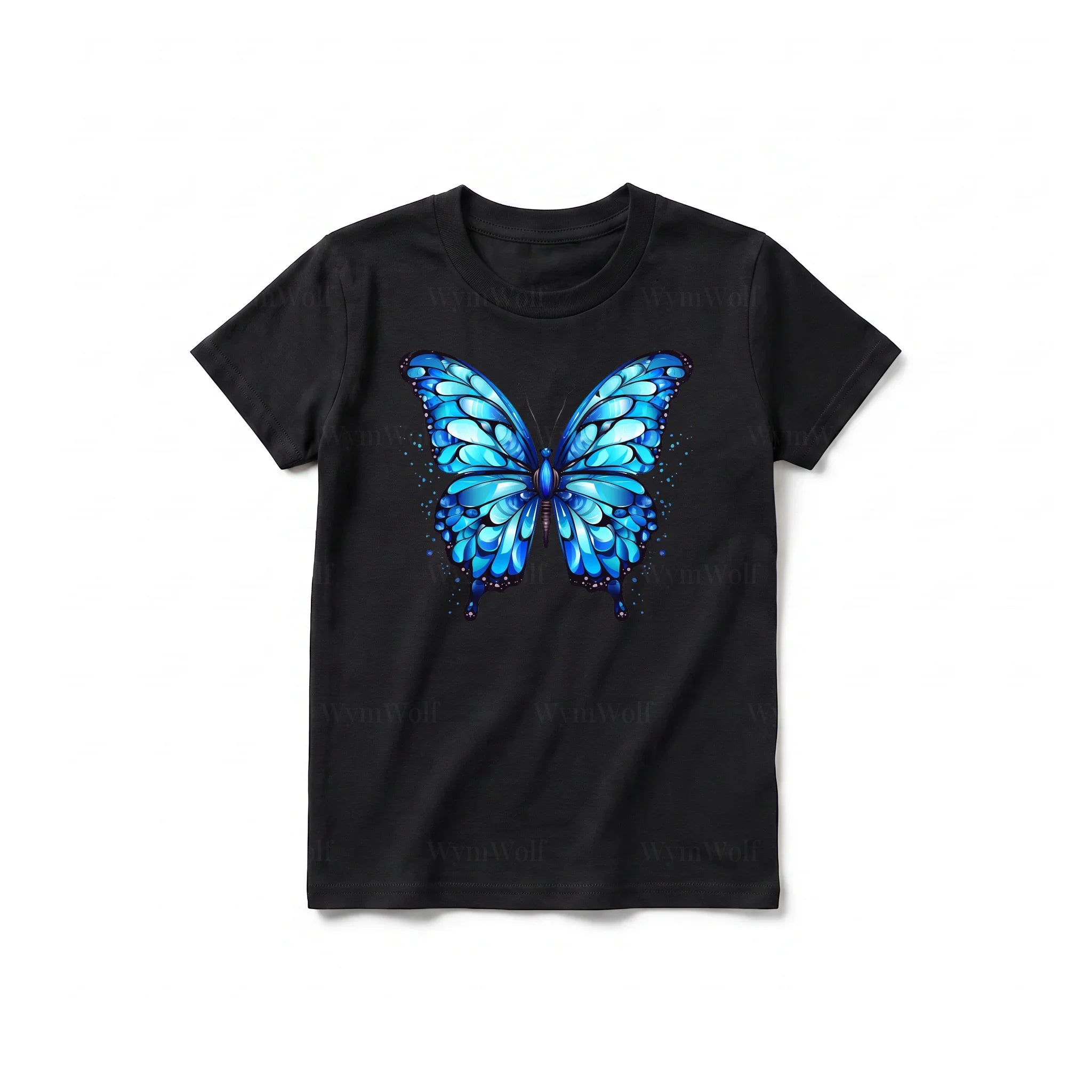 A black short-sleeve crewneck t-shirt for youth featuring a graphic of a arthropods animal on the front.