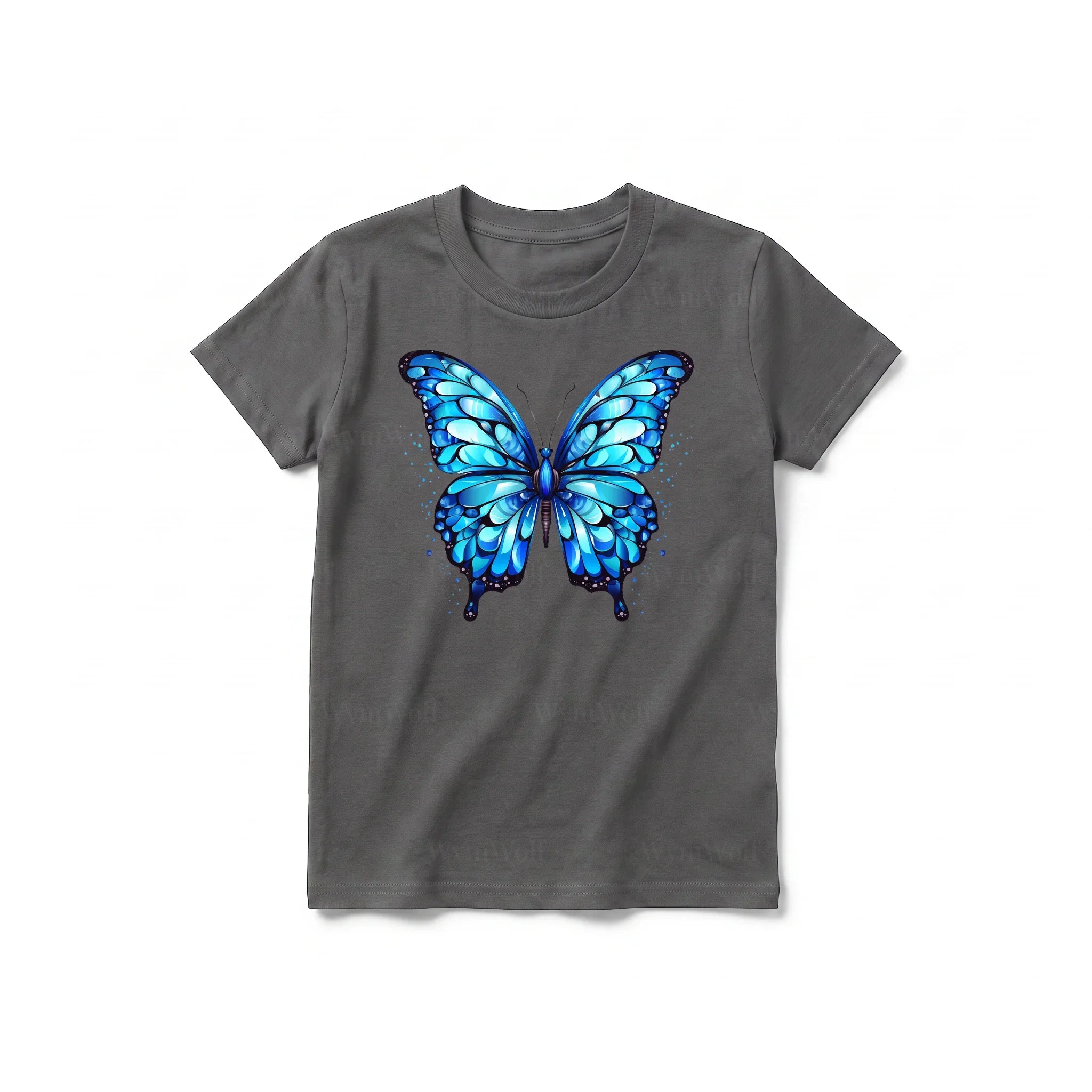 A charcoal short-sleeve crewneck t-shirt for youth featuring a graphic of a arthropods animal on the front.