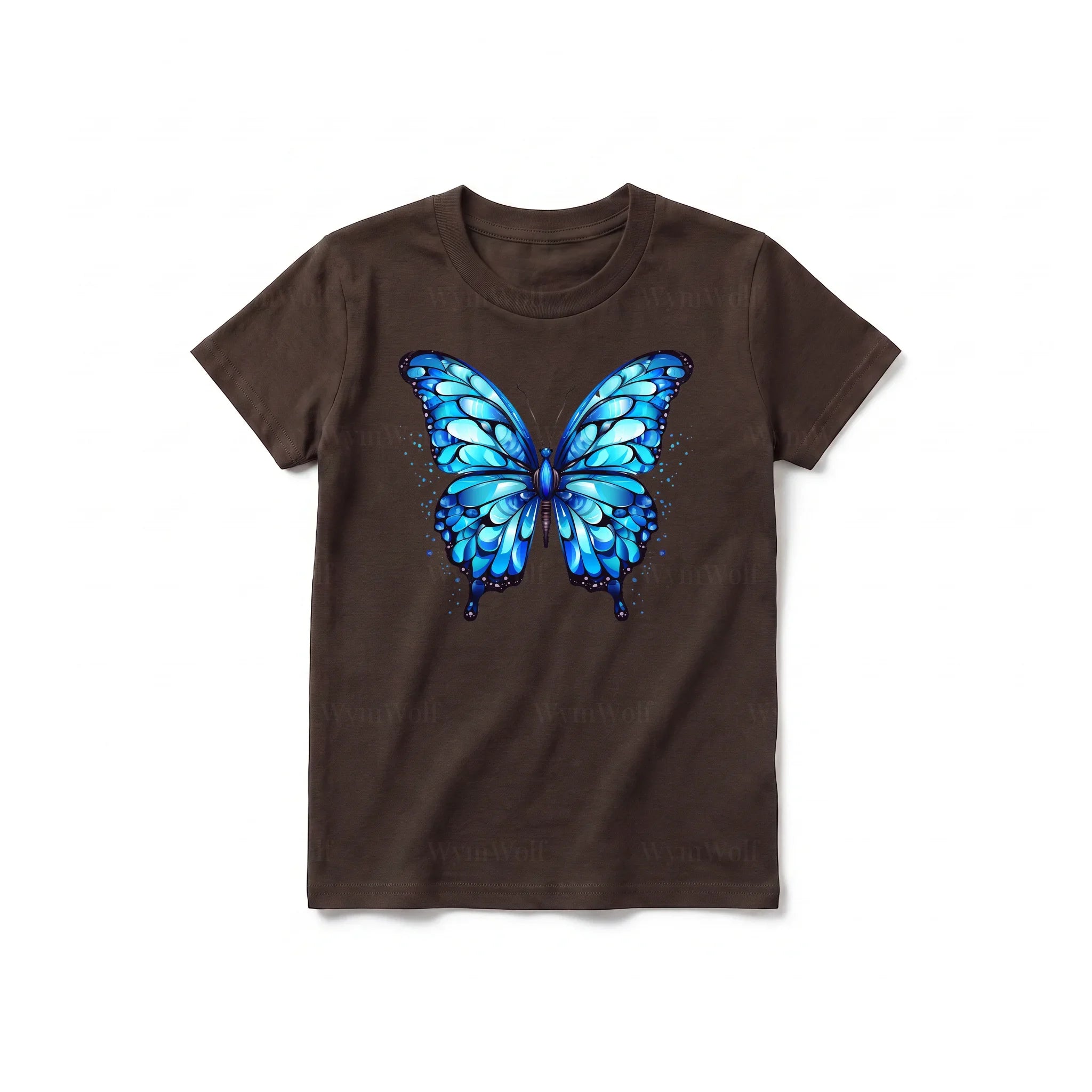 A chocolate short-sleeve crewneck t-shirt for youth featuring a graphic of a arthropods animal on the front.