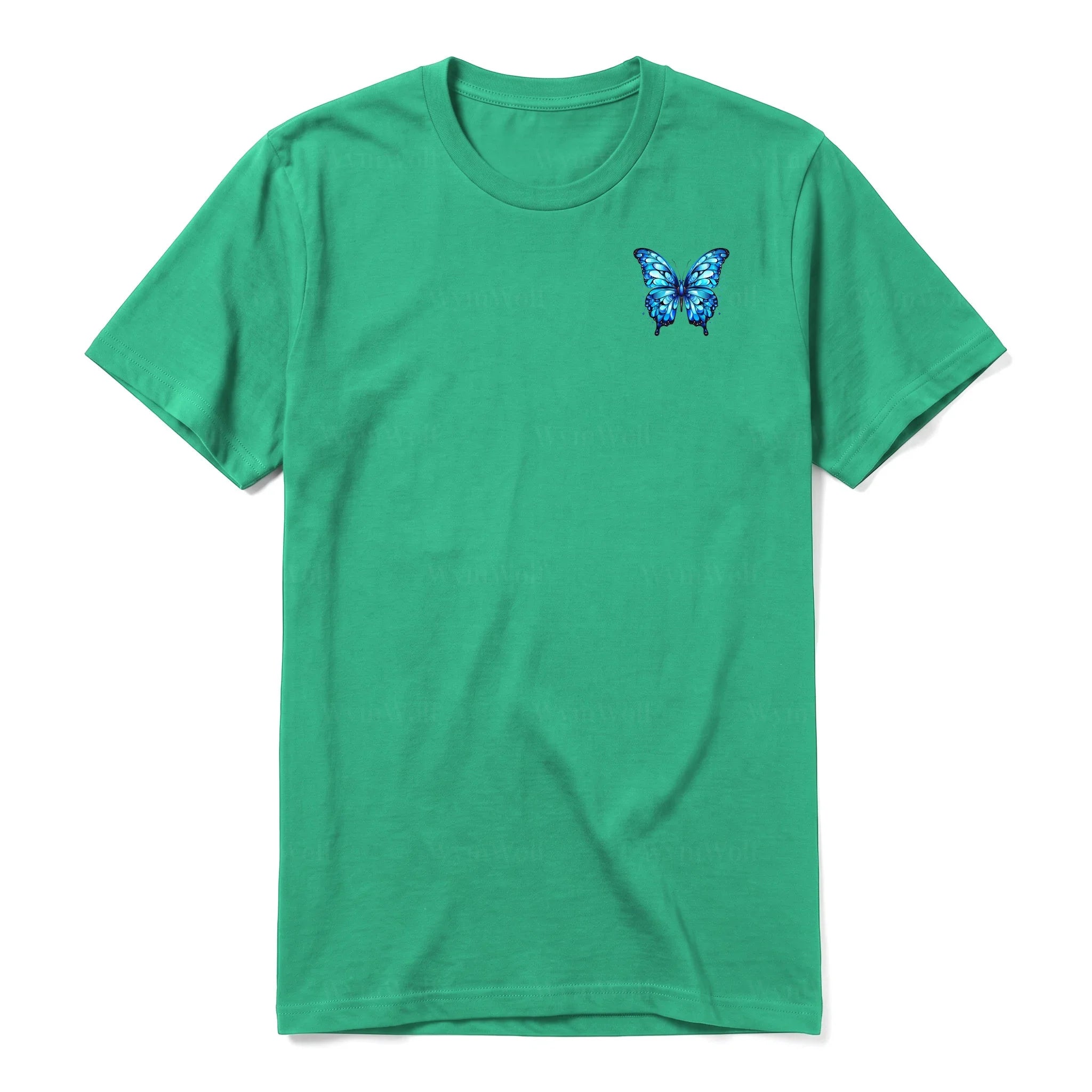 A kelly short-sleeve crewneck t-shirt for adult featuring a graphic of a arthropods animal on the left chest.