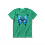 A kelly short-sleeve crewneck t-shirt for youth featuring a graphic of a arthropods animal on the front.