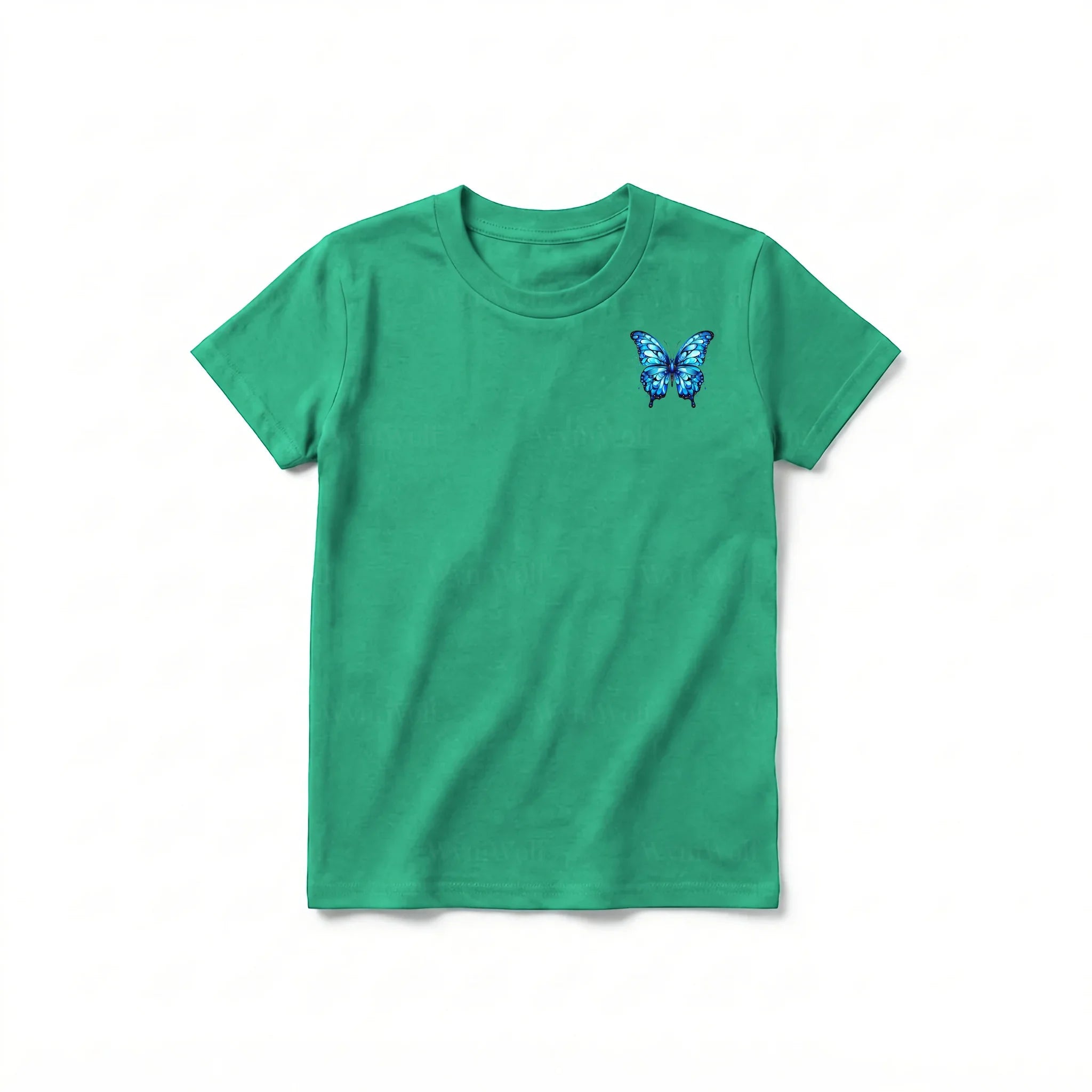A kelly short-sleeve crewneck t-shirt for youth featuring a graphic of a arthropods animal on the left chest.