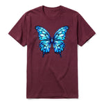A maroon short-sleeve crewneck t-shirt for adult featuring a graphic of a arthropods animal on the front.