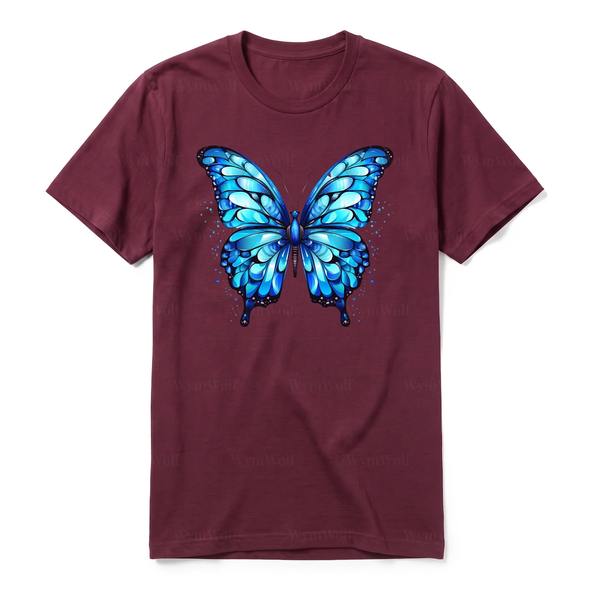 A maroon short-sleeve crewneck t-shirt for adult featuring a graphic of a arthropods animal on the front.