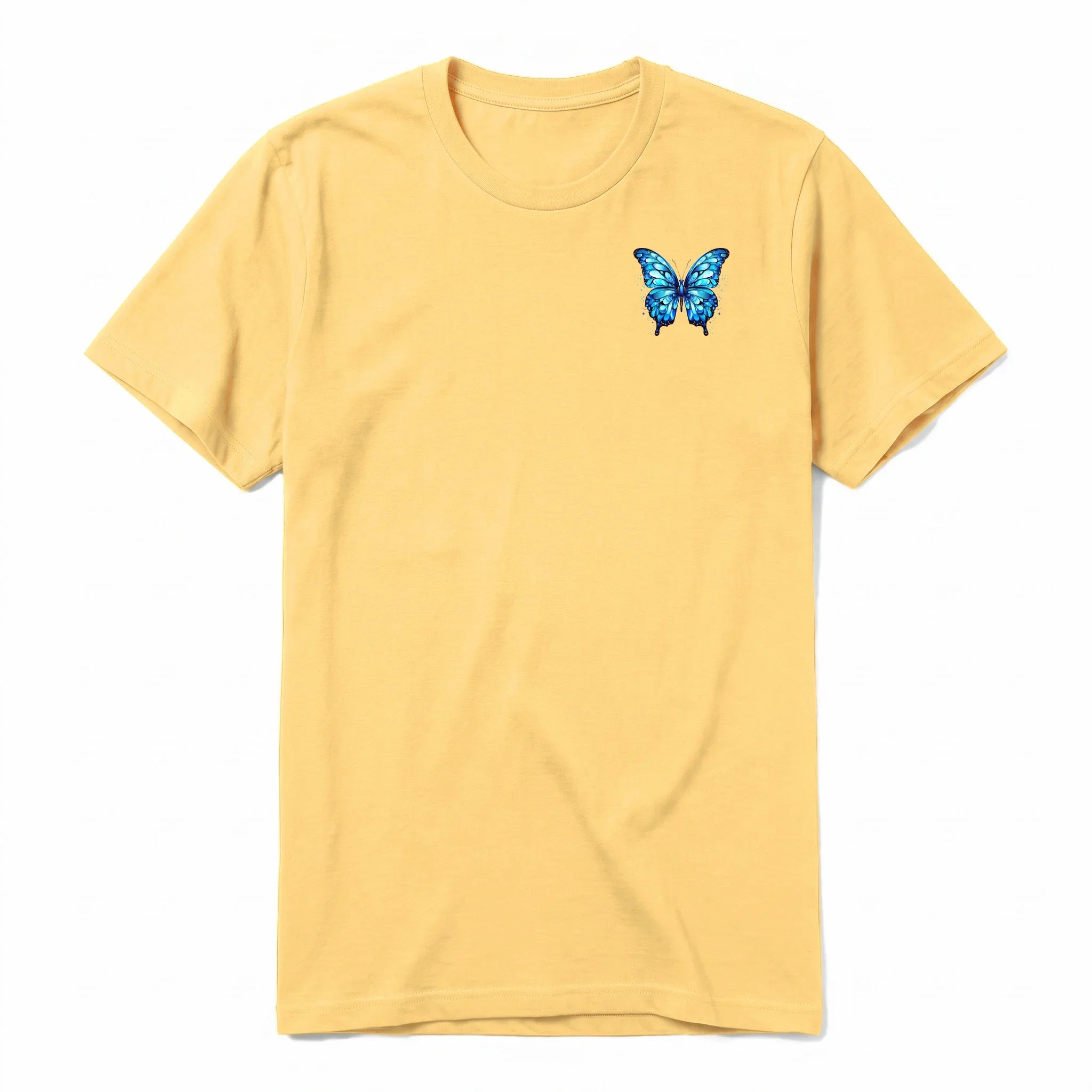 A mustard short-sleeve crewneck t-shirt for adult featuring a graphic of a arthropods animal on the left chest.