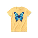 A mustard short-sleeve crewneck t-shirt for youth featuring a graphic of a arthropods animal on the front.