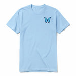 A powder short-sleeve crewneck t-shirt for adult featuring a graphic of a arthropods animal on the left chest.