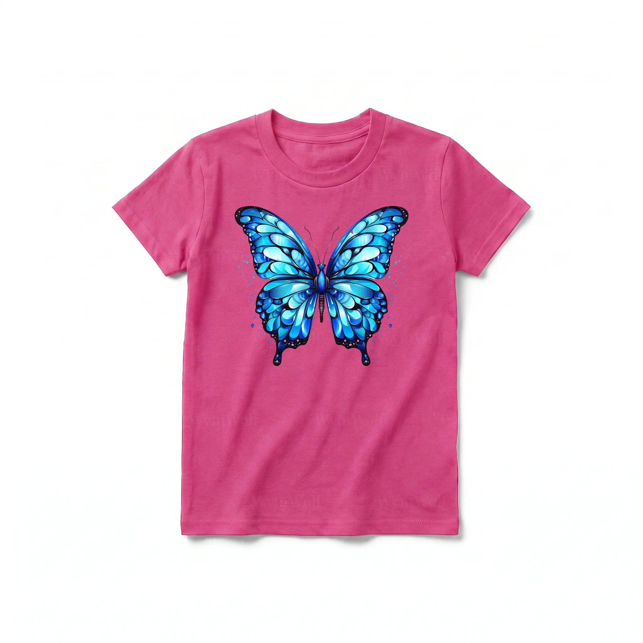A raspberry short-sleeve crewneck t-shirt for youth featuring a graphic of a arthropods animal on the front.