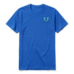 A royal short-sleeve crewneck t-shirt for adult featuring a graphic of a arthropods animal on the left chest.