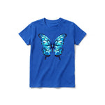 A royal short-sleeve crewneck t-shirt for youth featuring a graphic of a arthropods animal on the front.