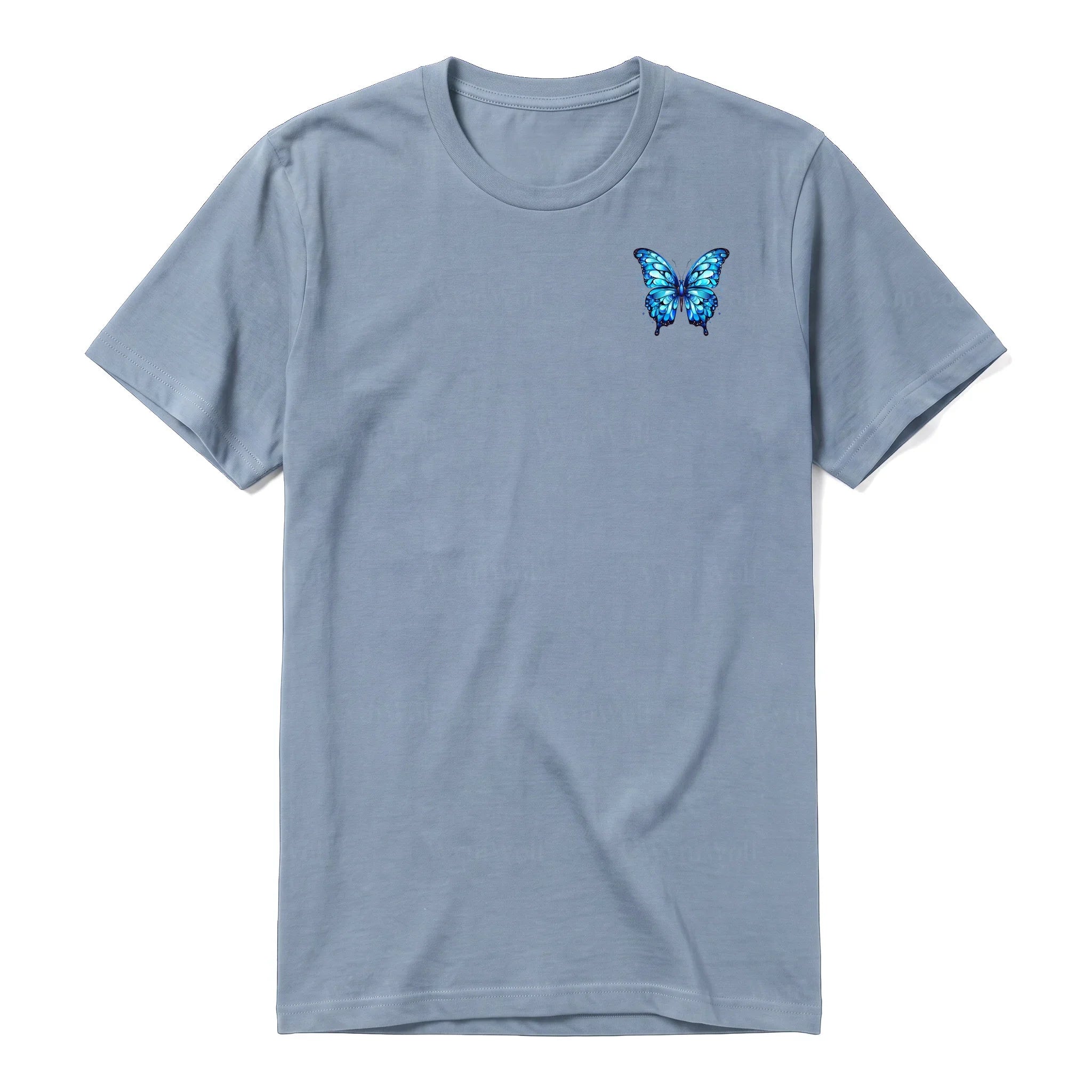A steel-blue short-sleeve crewneck t-shirt for adult featuring a graphic of a arthropods animal on the left chest.