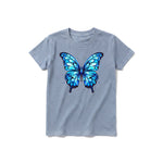 A steel-blue short-sleeve crewneck t-shirt for youth featuring a graphic of a arthropods animal on the front.