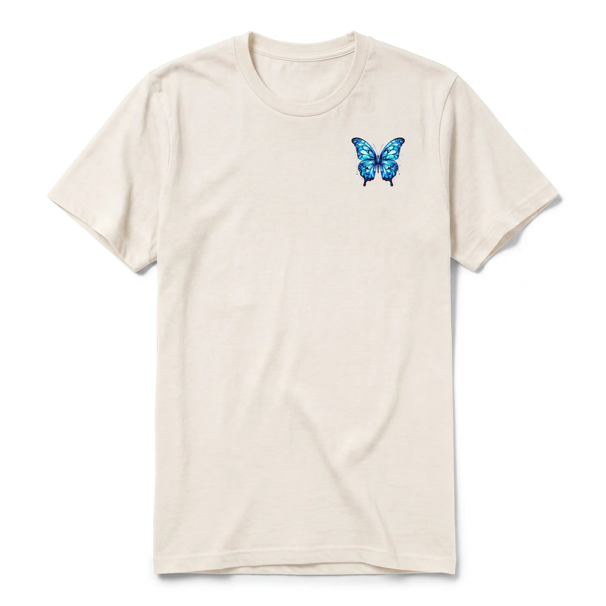 A vintage-white short-sleeve crewneck t-shirt for adult featuring a graphic of a arthropods animal on the left chest.