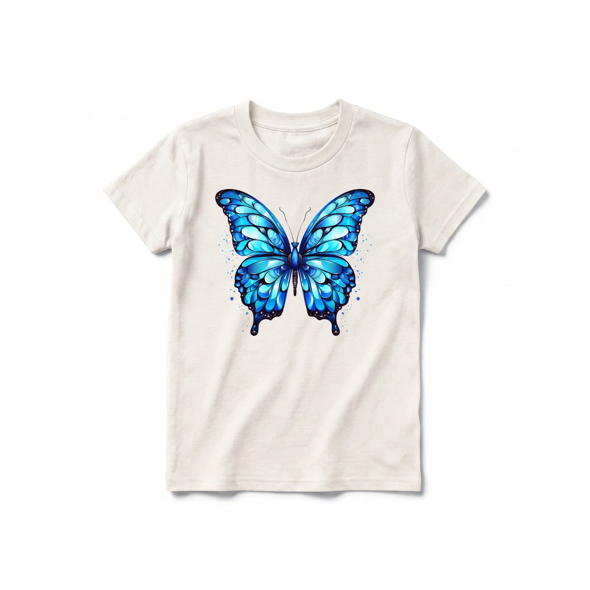 A vintage-white short-sleeve crewneck t-shirt for youth featuring a graphic of a arthropods animal on the front.